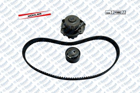 ALLES KIT 285/1 Eksantrik Rulman Kiti (Triger Seti) Albea Brava Bravo Doblo Punto Idea Marea Palio Siena Stilo Egea 1.2 16v / 1.4 16v 03->  (Dayco Kayis+Alt Rulman)  124 P8rd 220 H